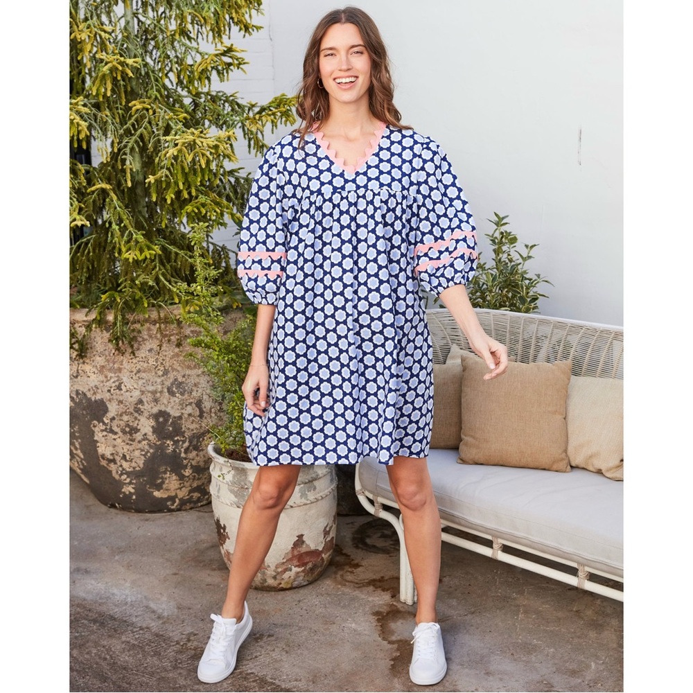 Printfresh Blue and Pink Polka Dot Dress NWT